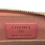 Chanel Coin Purse CC Filigree Matelasse Pink Zip Around — view 4
