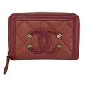 Chanel Coin Purse CC Filigree Matelasse Pink Zip Around