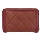 Chanel Coin Purse CC Filigree Matelasse Pink Zip Around — view 2