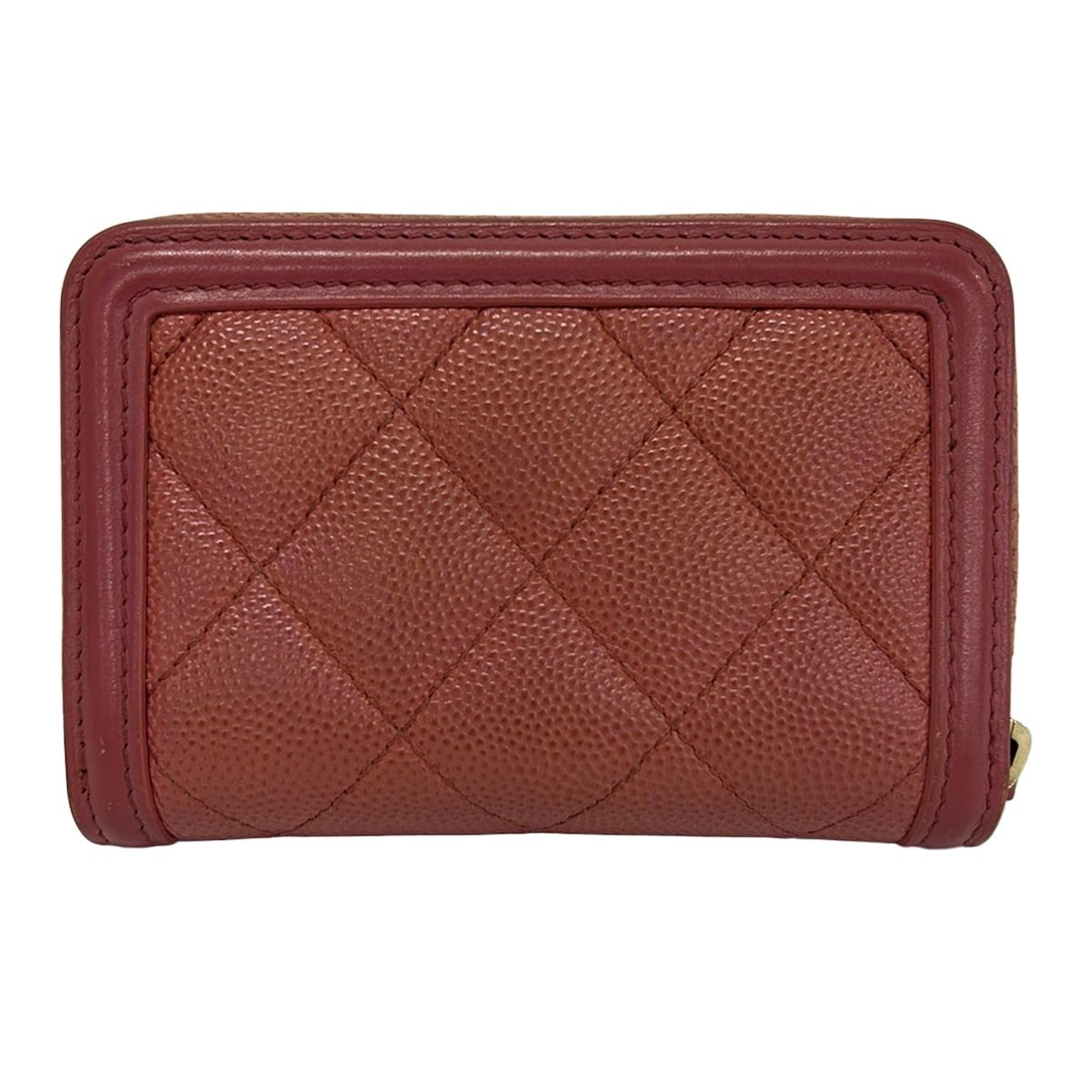 Chanel Coin Purse CC Filigree Matelasse Pink Zip Around — view 2