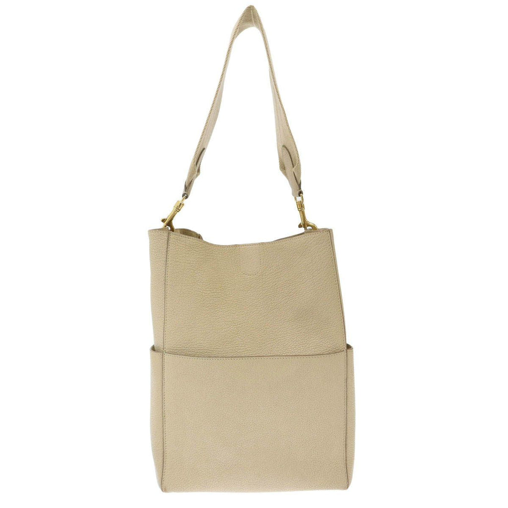 Celine Sangles Bucket Shoulder Leather Bag Beige — view 2