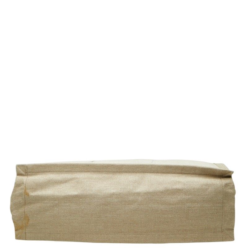 Saint Laurent Rive Gauche Tote Bag White Beige Canvas Hemp Linen — view 3