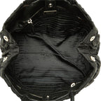 Prada Gathered Handbag Black Nylon Leather — view 8