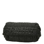 Prada Gathered Handbag Black Nylon Leather — view 3