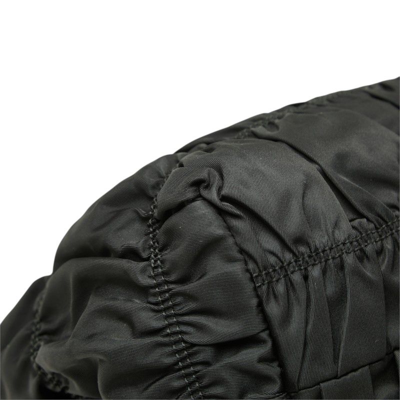 Prada Gathered Handbag Black Nylon Leather — view 7