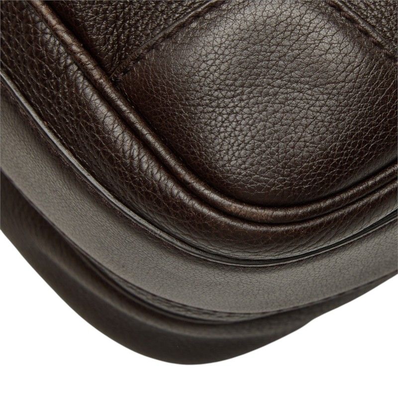 Gucci Crossbody Shoulder Bag Dark Brown Leather — view 7