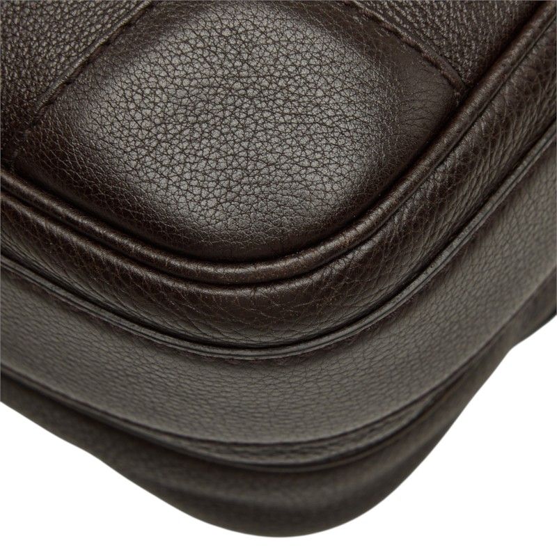 Gucci Crossbody Shoulder Bag Dark Brown Leather — view 6