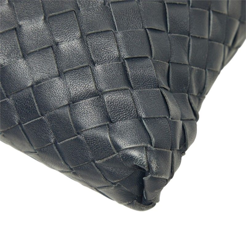 Bottega Veneta Intrecciato Crossbody Shoulder Bag Navy Leather — view 4
