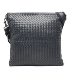 Bottega Veneta Intrecciato Crossbody Shoulder Bag Navy Leather