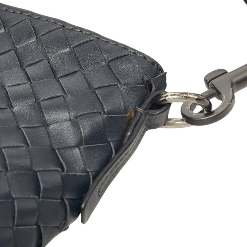 Bottega Veneta Intrecciato Crossbody Shoulder Bag Navy Leather — view 8