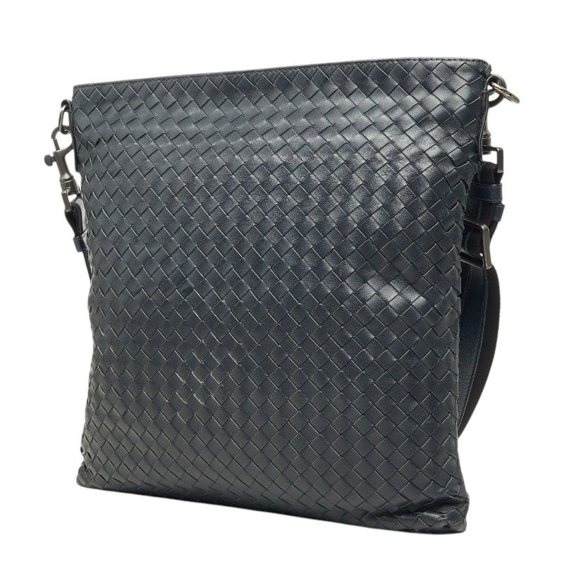 Bottega Veneta Intrecciato Crossbody Shoulder Bag Navy Leather — view 2