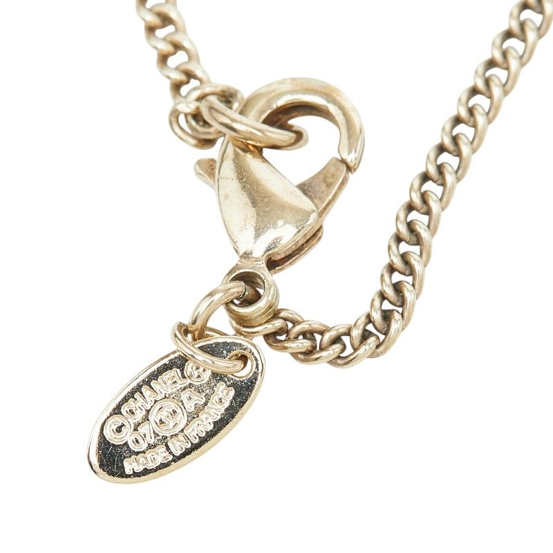 Chanel CC Logo Chain Pendant 07 Black Gold Plated Faux Pearl Rhinestone — view 6