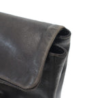 Prada Buckle Strap Leather Handbag Black — view 8