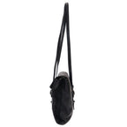 Prada Buckle Strap Leather Handbag Black — view 3