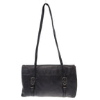 Prada Buckle Strap Leather Handbag Black — view 2