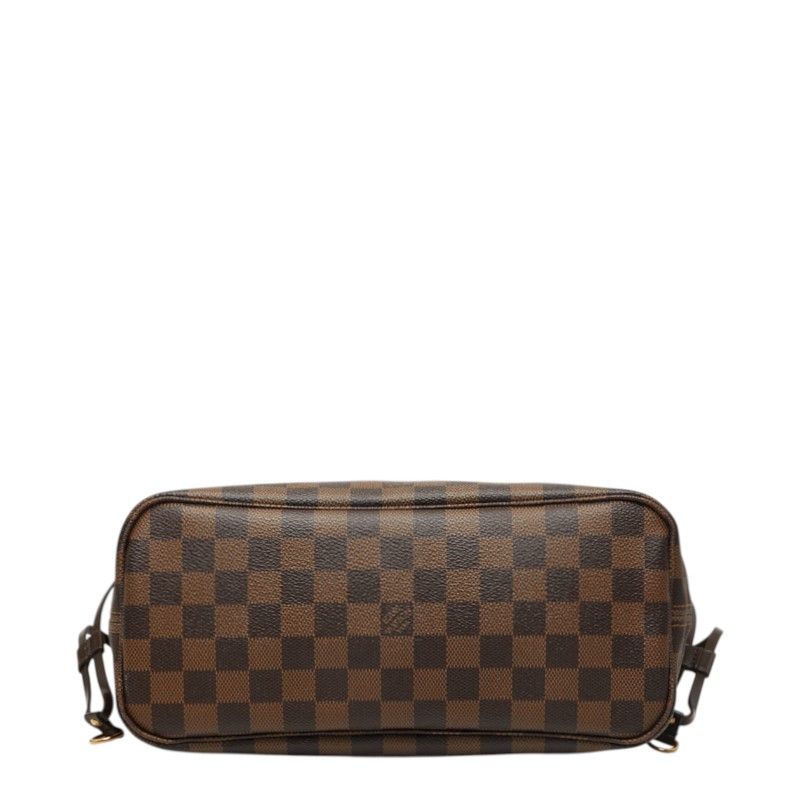 Louis Vuitton Damier Neverfull PM Tote Bag Brown Leather — view 3
