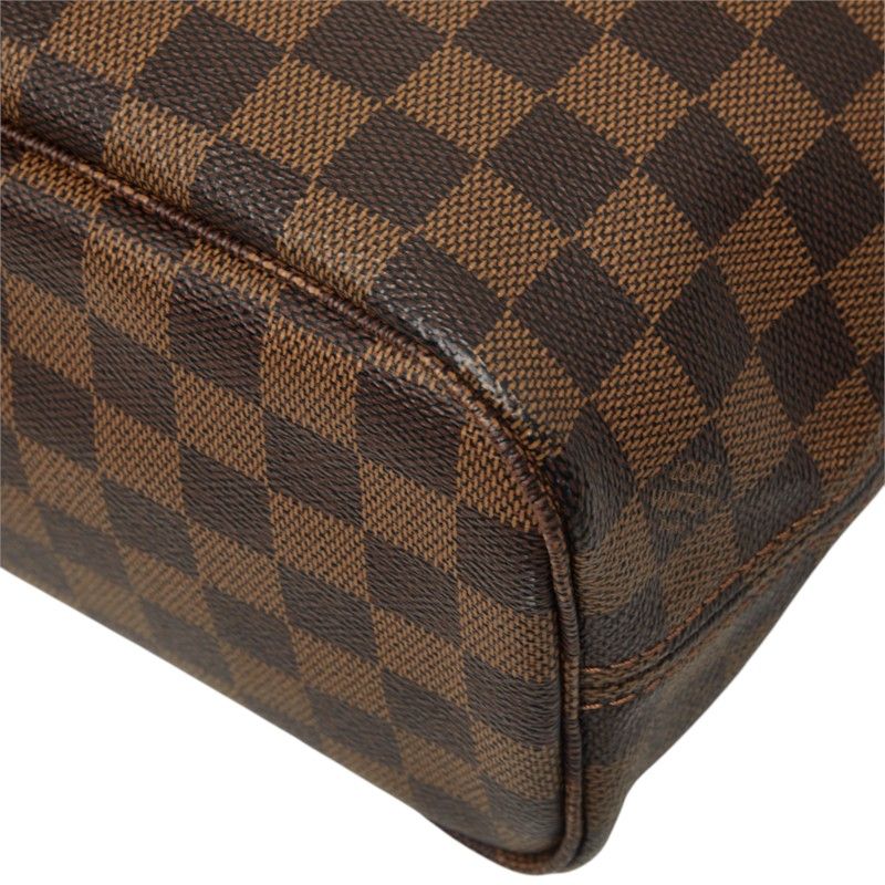 Louis Vuitton Damier Neverfull PM Tote Bag Brown Leather — view 6