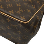 Louis Vuitton Monogram Batignolles Handbag Brown Leather — view 6