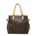 Louis Vuitton Monogram Batignolles Handbag Brown Leather