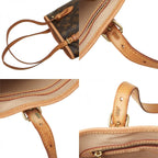 Louis Vuitton Monogram Petite Bucket PM Tote Shoulder Bag Brown Leather — view 8