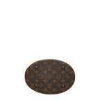 Louis Vuitton Monogram Petite Bucket PM Tote Shoulder Bag Brown Leather — view 3
