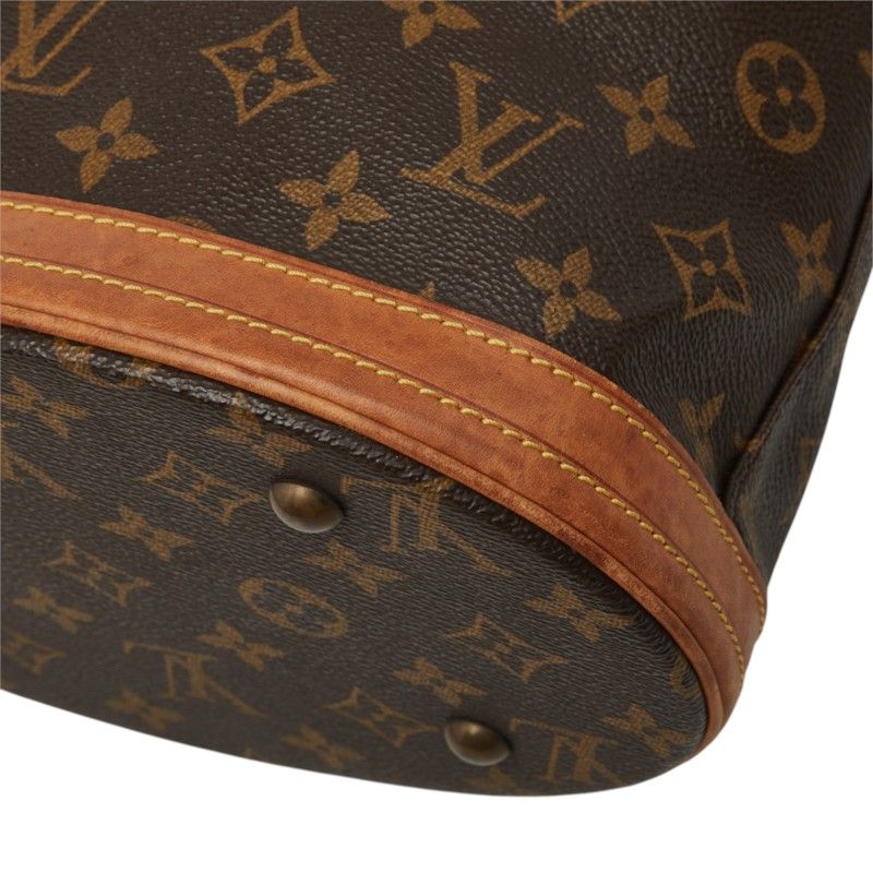 Louis Vuitton Monogram Petite Bucket PM Tote Shoulder Bag Brown Leather — view 7