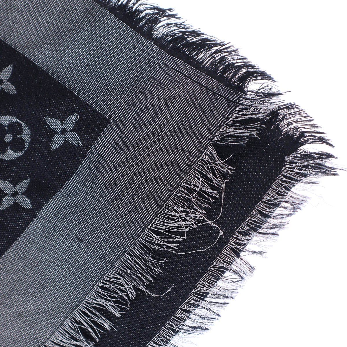 Louis Vuitton Shawl Monogram Shine Navy Silver Scarf — view 6