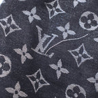 Louis Vuitton Shawl Monogram Shine Navy Silver Scarf — view 8
