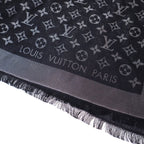 Louis Vuitton Shawl Monogram Shine Navy Silver Scarf — view 4