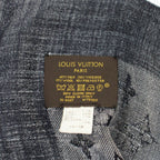 Louis Vuitton Shawl Monogram Shine Navy Silver Scarf — view 2