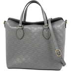 Gucci Handbag Guccissima 2-Way Leather Gray