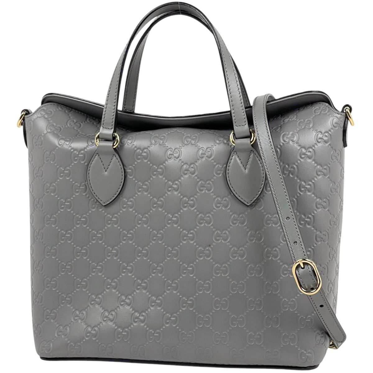 Gucci Handbag Guccissima 2-Way Leather Gray