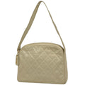 Chanel Shoulder Bag CC Logo Quilted Leather Cream