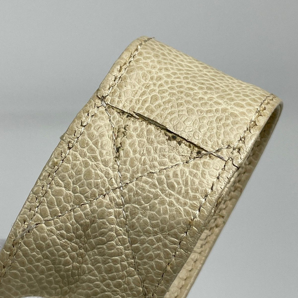 Chanel Shoulder Bag CC Logo Quilted Leather Cream — view 6