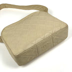 Chanel Shoulder Bag CC Logo Quilted Leather Cream — view 2