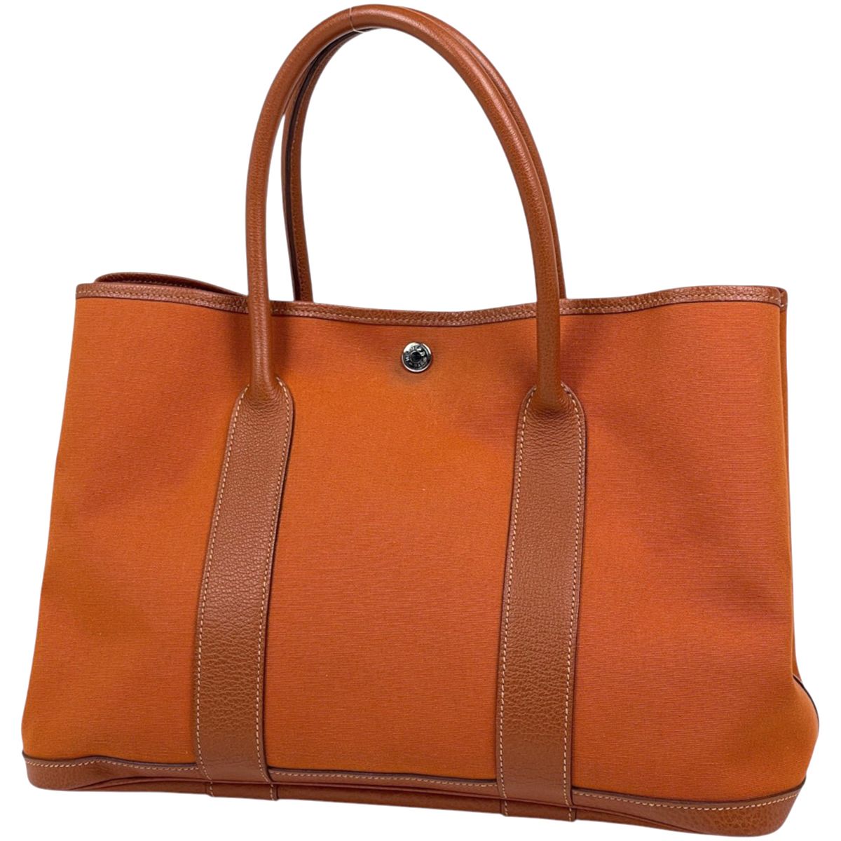 Hermes Garden Party PM Tote Bag Toile Officier Potiron