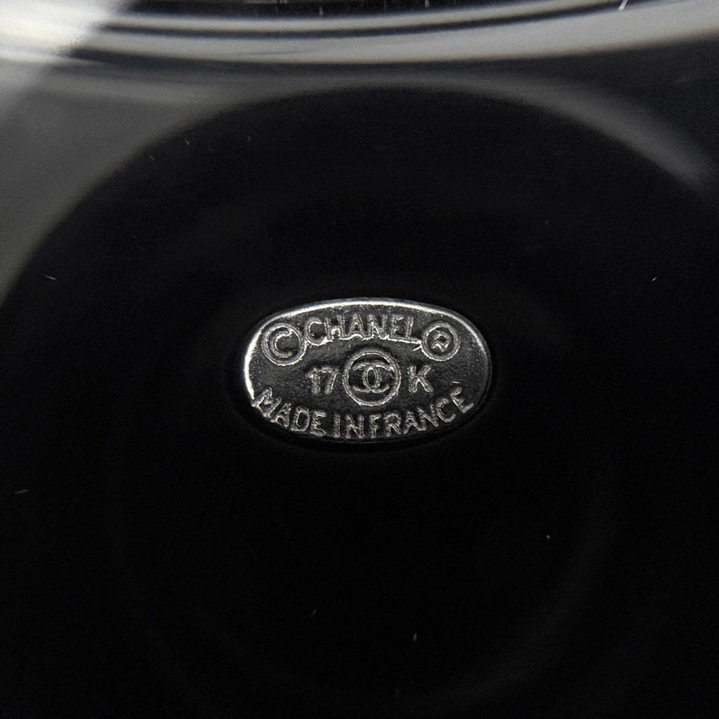 Chanel Brooch CC Logo Star Plastic Faux Pearl Black Silver — view 6