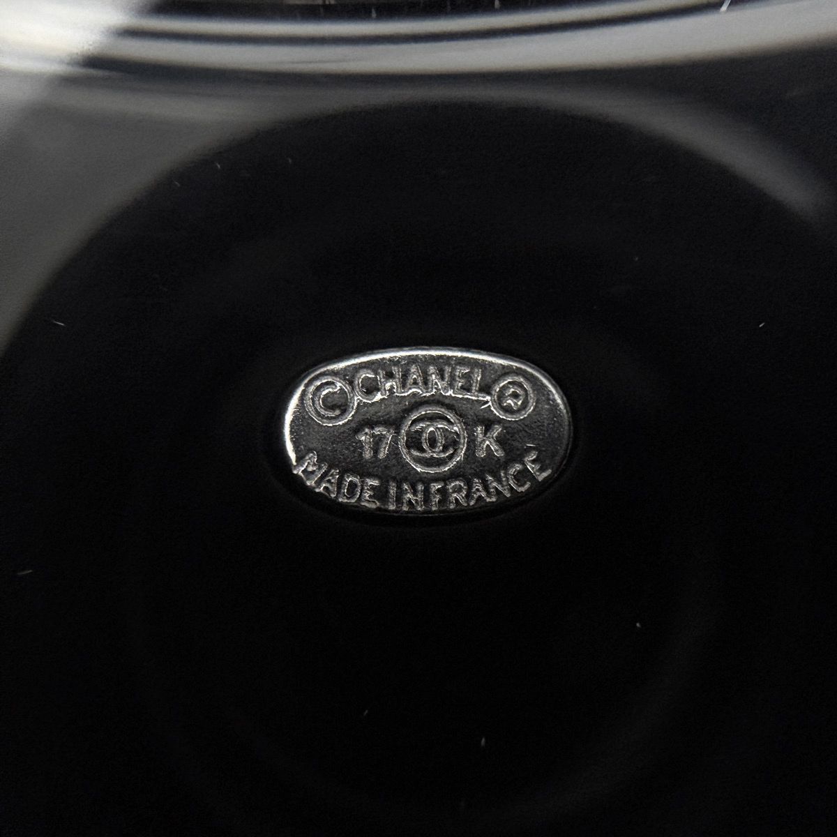 Chanel Brooch CC Logo Star Plastic Faux Pearl Black Silver — view 6