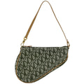 Dior Trotter Pattern Saddle Bag Canvas Green