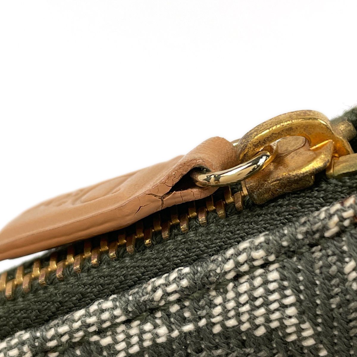 Dior Trotter Pattern Saddle Bag Canvas Green — view 4