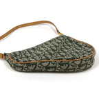 Dior Trotter Pattern Saddle Bag Canvas Green — view 2