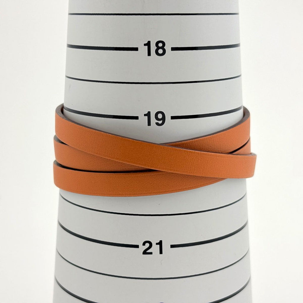 Hermes Hapi 3 Bracelet Leather Silver Plated Orange — view 6