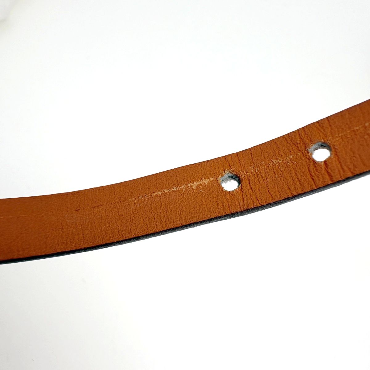 Hermes Hapi 3 Bracelet Leather Silver Plated Orange — view 5