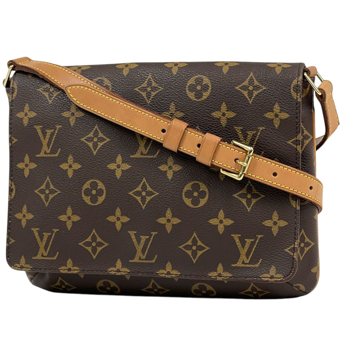 Louis Vuitton Musette Tango Shoulder Bag Short Monogram Brown
