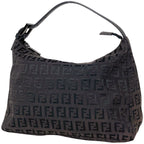 Fendi Handbag Zucchino Pattern Canvas Brown