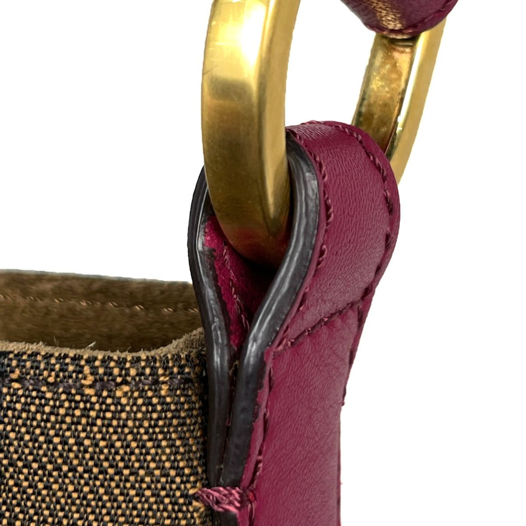 Fendi Shoulder Bag Pecan Pattern Canvas Brown Black — view 4