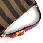 Fendi Shoulder Bag Pecan Pattern Canvas Brown Black — view 5
