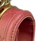Chanel Handbag Quilted CC Logo 2-Way Caviar Leather Salmon Pink — view 4