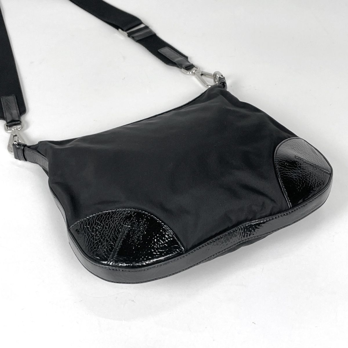 Prada Shoulder Bag Patent Nylon Nero — view 2