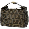 Fendi Handbag Zucca Pattern Vanity Bag Canvas Brown